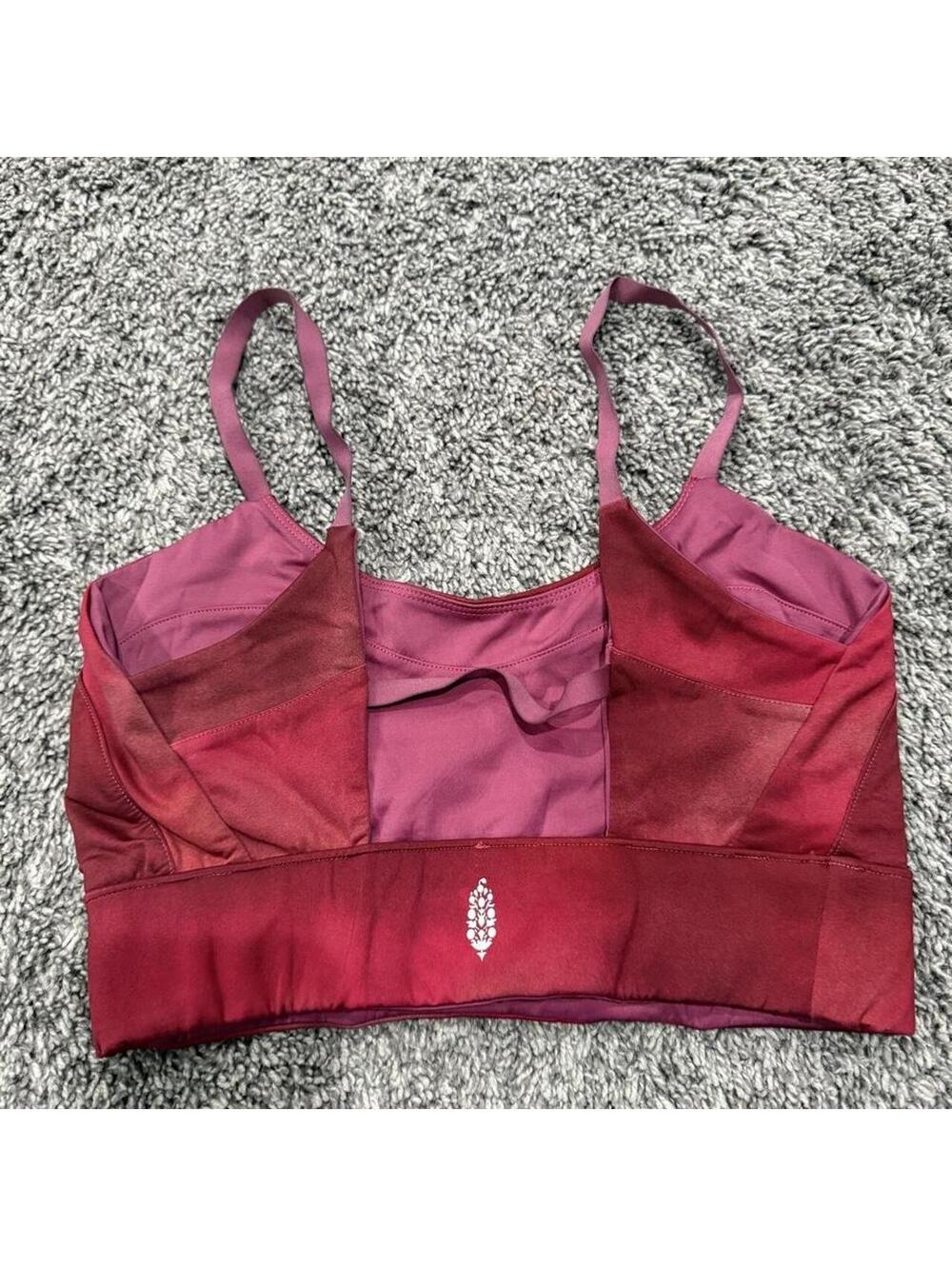 Free People reversible Red Ombre Sports Bra with Adjustable Straps